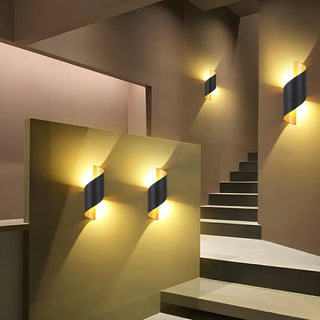 Gold Artistic Metal Spiral Small Wall Light Warm Light Zawala Image - 5