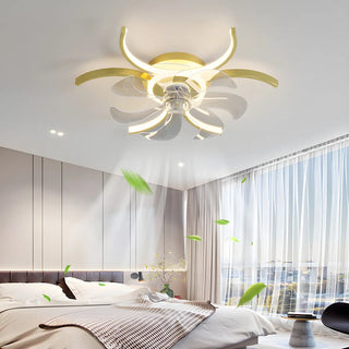 Elegant Flower Clear Blade Ceiling Fan with LED Light Zawala Image - 1
