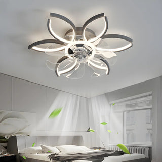 Elegant Flower Clear Blade Ceiling Fan with LED Light Zawala Image - 2