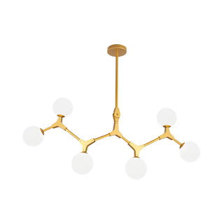 ZOWALA - Minimalist Branch Nordic Opal Glass Globe Gold Chandelier Image - 10