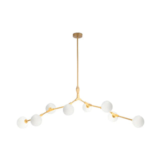 ZOWALA - Minimalist Branch Nordic Opal Glass Globe Gold Chandelier Image - 11