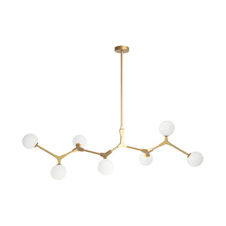 ZOWALA - Minimalist Branch Nordic Opal Glass Globe Gold Chandelier Image - 12
