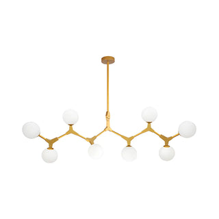 ZOWALA - Minimalist Branch Nordic Opal Glass Globe Gold Chandelier Image - 13