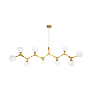 ZOWALA - Minimalist Branch Nordic Opal Glass Globe Gold Chandelier Image - 14
