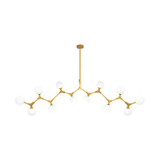 ZOWALA - Minimalist Branch Nordic Opal Glass Globe Gold Chandelier Image - 16