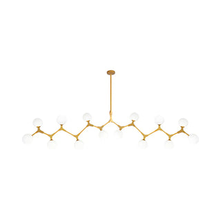 ZOWALA - Minimalist Branch Nordic Opal Glass Globe Gold Chandelier Image - 17