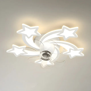 Elegant Gold Star LED Flush Ceiling Fan with Light Zowala Image - 5