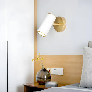 Adjustable Hardwired Cylinder Bedside Reading Wall Light Zawala Image - 1