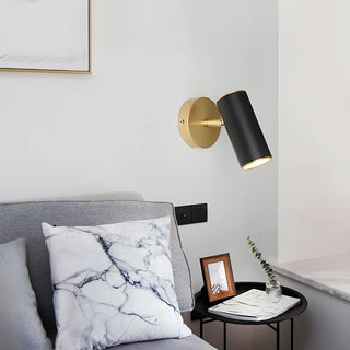 Adjustable Hardwired Cylinder Bedside Reading Wall Light Zawala Image - 2