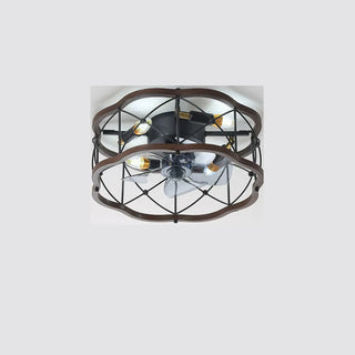 Chic Black Caged Multi-Light Ceiling Fan with Lights Zawala Image - 10