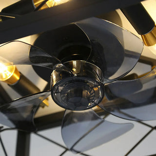 Chic Black Caged Multi-Light Ceiling Fan with Lights Zawala Image - 14