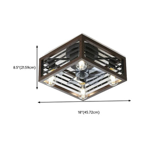 Chic Black Caged Multi-Light Ceiling Fan with Lights Zawala #size