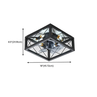 Chic Black Caged Multi-Light Ceiling Fan with Lights Zawala Image - 19