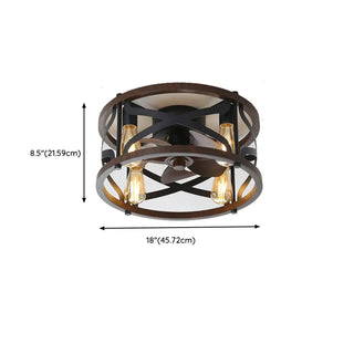 Chic Black Caged Multi-Light Ceiling Fan with Lights Zawala Image - 20