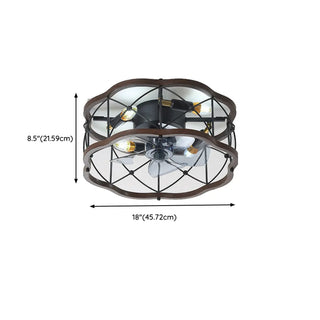 Chic Black Caged Multi-Light Ceiling Fan with Lights Zawala Image - 21