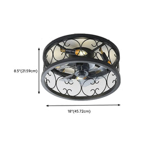 Chic Black Caged Multi-Light Ceiling Fan with Lights Zawala Image - 22