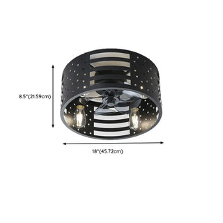 Chic Black Caged Multi-Light Ceiling Fan with Lights Zawala Image - 23