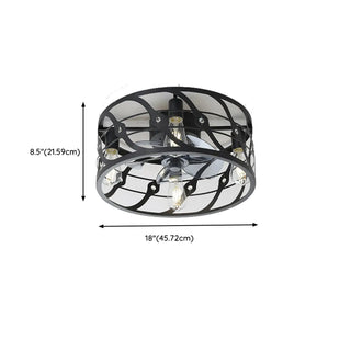 Chic Black Caged Multi-Light Ceiling Fan with Lights Zawala Image - 24