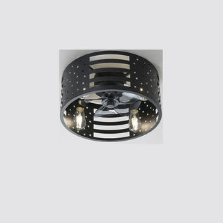Chic Black Caged Multi-Light Ceiling Fan with Lights Zawala Image - 4