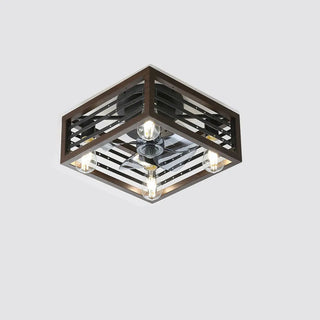 Chic Black Caged Multi-Light Ceiling Fan with Lights Zawala Image - 6