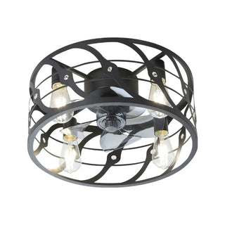 Chic Black Caged Multi-Light Ceiling Fan with Lights Zawala Image - 7