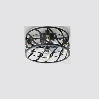 Chic Black Caged Multi-Light Ceiling Fan with Lights Zawala Image - 8