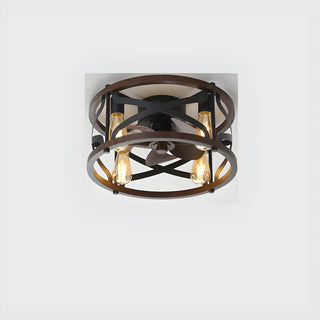 Chic Black Caged Multi-Light Ceiling Fan with Lights Zawala Image - 9