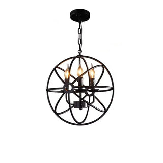 ZOWALA - Industrial Cage Black Metal Candle Restaurant Chandelier Image - 6