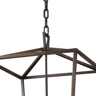 ZOWALA - Industrial Black Metal Geometric Chandelier Image - 6