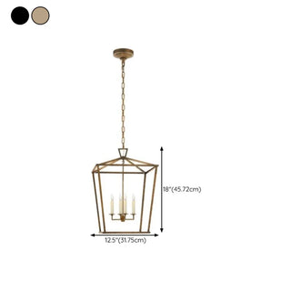 ZOWALA - Industrial Black Metal Geometric Chandelier #size