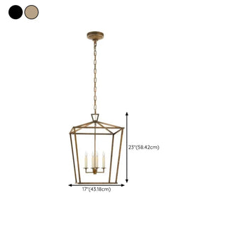 ZOWALA - Industrial Black Metal Geometric Chandelier Image - 8