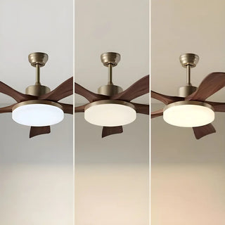 ZOWALA - Industrial Metal Integrated LED Ceiling Fan Light Image - 3