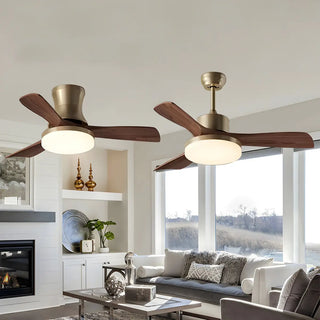 ZOWALA - Industrial Metal Integrated LED Ceiling Fan Light Image - 4