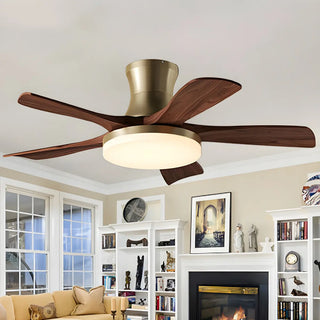 ZOWALA - Industrial Metal Integrated LED Ceiling Fan Light Image - 7