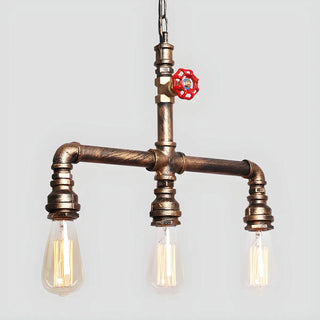 ZOWALA - Industrial Pipe Suspension 3-Bulb Chandelier Image - 5