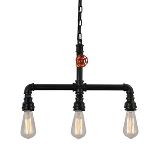 ZOWALA - Industrial Pipe Suspension 3-Bulb Chandelier Image - 7