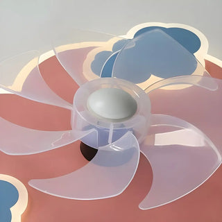 Creative Kids Room Flush Mount Cloud Ceiling Fan Light Zawala Image - 11