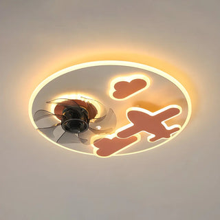 Creative Kids Room Flush Mount Cloud Ceiling Fan Light Zawala Image - 15
