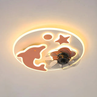 Creative Kids Room Flush Mount Cloud Ceiling Fan Light Zawala Image - 17