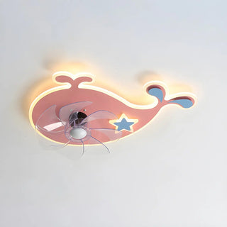 Creative Kids Room Flush Mount Cloud Ceiling Fan Light Zawala Image - 19