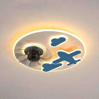 Creative Kids Room Flush Mount Cloud Ceiling Fan Light Zawala Image - 20