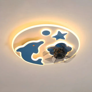 Creative Kids Room Flush Mount Cloud Ceiling Fan Light Zawala Image - 22