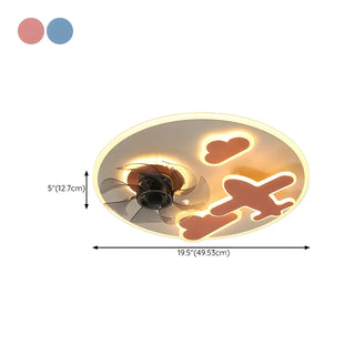 Creative Kids Room Flush Mount Cloud Ceiling Fan Light Zawala #size