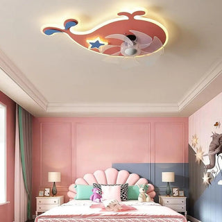 Creative Kids Room Flush Mount Cloud Ceiling Fan Light Zawala Image - 5