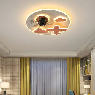 Creative Kids Room Flush Mount Cloud Ceiling Fan Light Zawala Image - 8