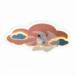 Creative Kids Room Flush Mount Cloud Ceiling Fan Light Zawala Image - 9