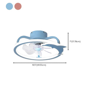 ZOWALA - Kids Room Elegant Semi-Flush Dolphin Ceiling Fan Light Image - 15