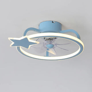 ZOWALA - Kids Room Elegant Semi-Flush Dolphin Ceiling Fan Light Image - 7