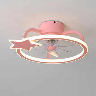 ZOWALA - Kids Room Elegant Semi-Flush Dolphin Ceiling Fan Light Image - 9
