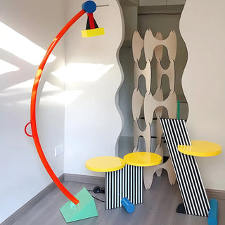Artistic Rotating Cone Rainbow Arch Metal Floor Lamp Zawala Image - 2